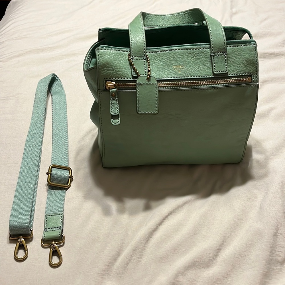 Mint green fossil purse